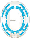 Light Blue Wave pattern - Modern Round or Oval Wall Mirror - Space