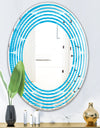 Light Blue Wave pattern - Modern Round or Oval Wall Mirror - Wave