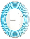 Light Blue Wave pattern - Modern Round or Oval Wall Mirror - Wave