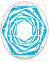Light Blue Wave pattern - Modern Round or Oval Wall Mirror - Whirl