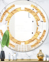 Golden Clouds In The Sky - Modern Round or Oval Wall Mirror - Space