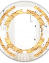 Golden Clouds In The Sky - Modern Round or Oval Wall Mirror - Space