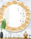 Golden Clouds In The Sky - Modern Round or Oval Wall Mirror - Leaves