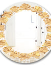 Golden Clouds In The Sky - Modern Round or Oval Wall Mirror - Leaves