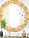 Golden Clouds In The Sky - Modern Round or Oval Wall Mirror - Triple C
