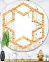Golden Clouds In The Sky - Modern Round or Oval Wall Mirror - Hexagon Star