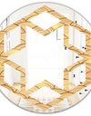 Golden Clouds In The Sky - Modern Round or Oval Wall Mirror - Hexagon Star