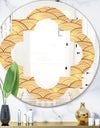 Golden Clouds In The Sky - Modern Round or Oval Wall Mirror - Quatrefoil