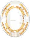 Golden Clouds In The Sky - Modern Round or Oval Wall Mirror - Space