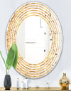 Golden Clouds In The Sky - Modern Round or Oval Wall Mirror - Wave