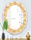 Golden Clouds In The Sky - Modern Round or Oval Wall Mirror - Leaves