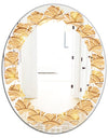 Golden Clouds In The Sky - Modern Round or Oval Wall Mirror - Leaves