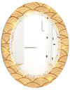 Golden Clouds In The Sky - Modern Round or Oval Wall Mirror - Triple C