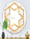 Golden Clouds In The Sky - Modern Round or Oval Wall Mirror - Hexagon Star