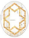 Golden Clouds In The Sky - Modern Round or Oval Wall Mirror - Hexagon Star