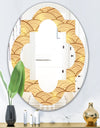 Golden Clouds In The Sky - Modern Round or Oval Wall Mirror - Quatrefoil