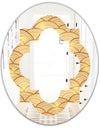 Golden Clouds In The Sky - Modern Round or Oval Wall Mirror - Quatrefoil