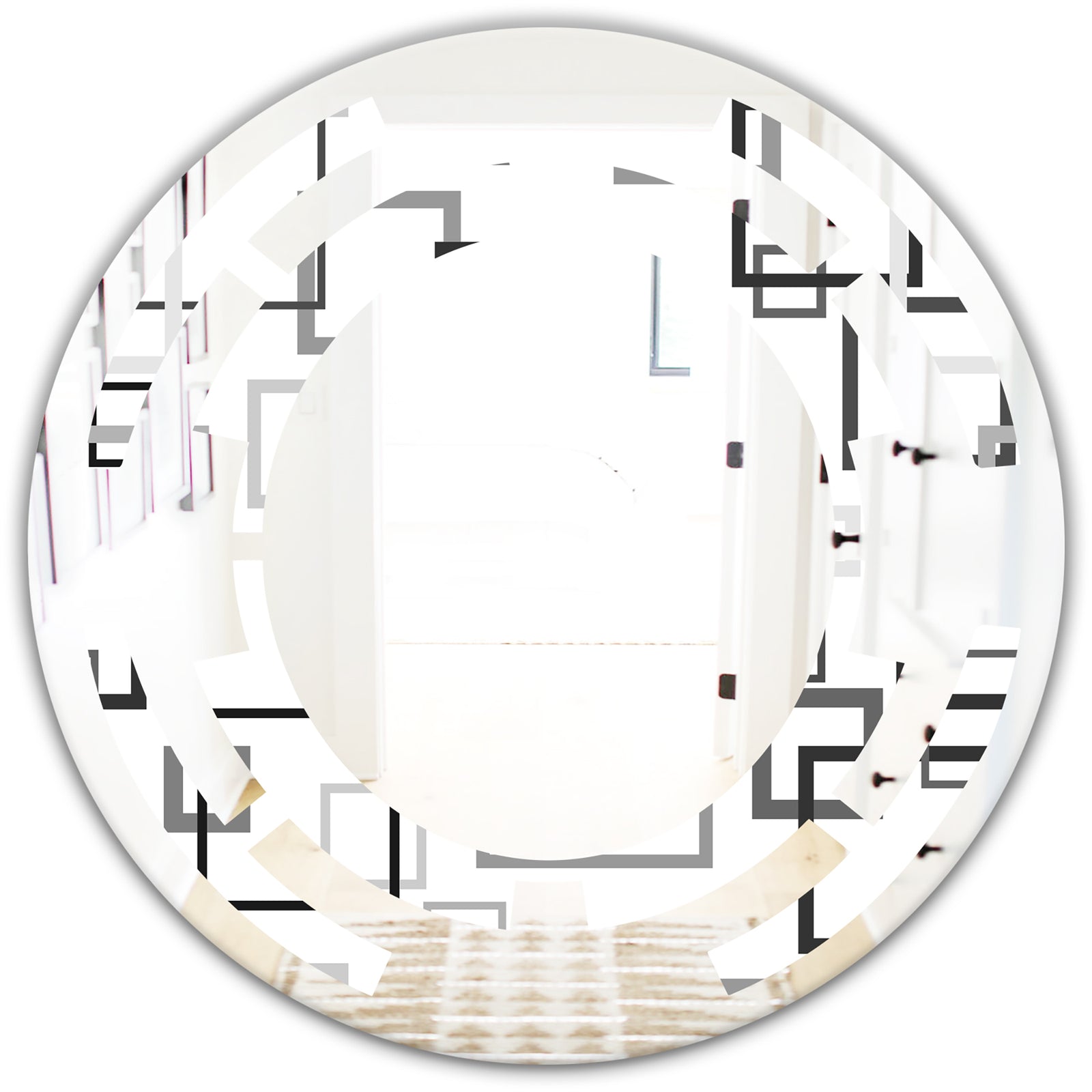Abstract Retro Design II - Modern Round or Oval Wall Mirror - Space