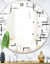 Abstract Retro Design II - Modern Round or Oval Wall Mirror - Leaves