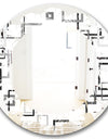 Abstract Retro Design II - Modern Round or Oval Wall Mirror - Leaves