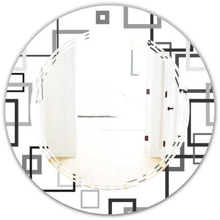 Abstract Retro Design II - Modern Round or Oval Wall Mirror - Triple C