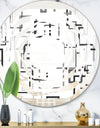 Abstract Retro Design II - Modern Round or Oval Wall Mirror - Whirl