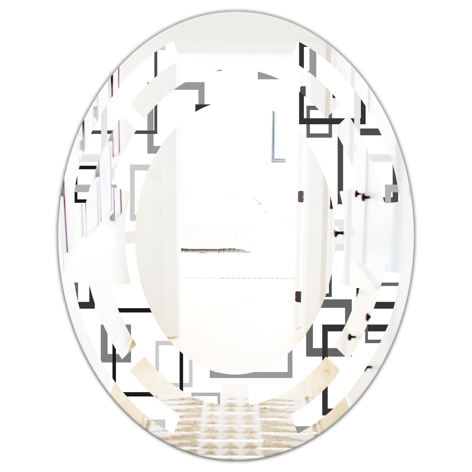 Abstract Retro Design II - Modern Round or Oval Wall Mirror - Space