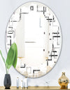 Abstract Retro Design II - Modern Round or Oval Wall Mirror - Leaves