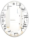 Abstract Retro Design II - Modern Round or Oval Wall Mirror - Leaves