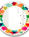 Diamond Retro IX - Modern Round or Oval Wall Mirror - Leaves