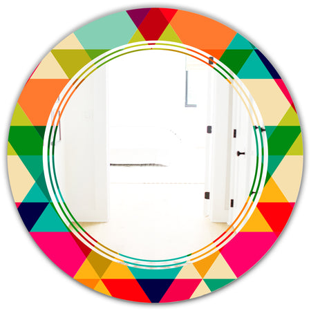 Diamond Retro IX - Modern Round or Oval Wall Mirror - Triple C