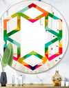 Diamond Retro IX - Modern Round or Oval Wall Mirror - Hexagon Star