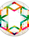 Diamond Retro IX - Modern Round or Oval Wall Mirror - Hexagon Star