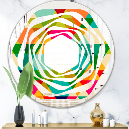 Diamond Retro IX - Modern Round or Oval Wall Mirror - Whirl