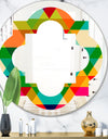 Diamond Retro IX - Modern Round or Oval Wall Mirror - Quatrefoil