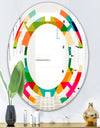 Diamond Retro IX - Modern Round or Oval Wall Mirror - Space