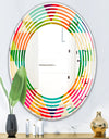 Diamond Retro IX - Modern Round or Oval Wall Mirror - Wave