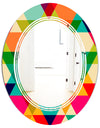 Diamond Retro IX - Modern Round or Oval Wall Mirror - Triple C