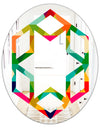 Diamond Retro IX - Modern Round or Oval Wall Mirror - Hexagon Star