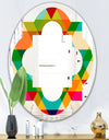 Diamond Retro IX - Modern Round or Oval Wall Mirror - Quatrefoil