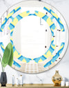 Retro Pattern Abstract Design IX - Modern Round or Oval Wall Mirror - Space