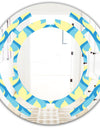 Retro Pattern Abstract Design IX - Modern Round or Oval Wall Mirror - Space