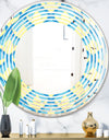 Retro Pattern Abstract Design IX - Modern Round or Oval Wall Mirror - Wave
