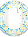 Retro Pattern Abstract Design IX - Modern Round or Oval Wall Mirror - Wave