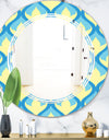Retro Pattern Abstract Design IX - Modern Round or Oval Wall Mirror - Triple C