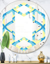 Retro Pattern Abstract Design IX - Modern Round or Oval Wall Mirror - Hexagon Star