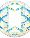 Retro Pattern Abstract Design IX - Modern Round or Oval Wall Mirror - Hexagon Star