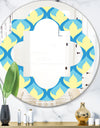 Retro Pattern Abstract Design IX - Modern Round or Oval Wall Mirror - Quatrefoil