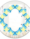 Retro Pattern Abstract Design IX - Modern Round or Oval Wall Mirror - Quatrefoil