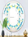 Retro Pattern Abstract Design IX - Modern Round or Oval Wall Mirror - Space